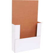 Global Industrial™ Corrugated Easy-Fold Mailers, 12"L x 11-1/2"L x 3"H, Blanc, qté par paquet : 50