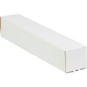 Tubes à envoi carré, 3"L x 3"P x 18"L, Blanc, qté par paquet : 25