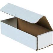 Expéditeurs ondulés, 8"L x 3"L x 2"H, Blanc, qté par paquet : 50