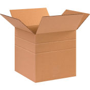 Global Industrial™ Multi Depth Cardboard Corrugated Boxes, 10"L x 10"W x 10"H, Kraft - Pkg Qty 25
