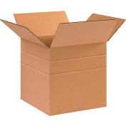 Global Industrial Multi Depth Cardboard Corrugated Boxes, 10"L x 10"W x 10"H, Kraft - Pkg Qty 25