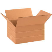 Global Industrial™ Multi Depth Cardboard Corrugated Boxes, 11-1/4"L x 8-3/4"W x 6"H, Kraft - Pkg Qty 25
