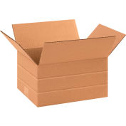 Global Industrial Multi Depth Cardboard Corrugated Boxes, 11-1/4"L x 8-3/4"W x 6"H, Kraft - Pkg Qty 25
