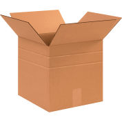 Global Industrial™ Boîtes ondulées en carton multi profondeur, 12"L x 12"W x 10"H, Kraft, qté par paquet : 25