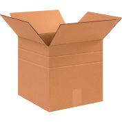 Global Industrial™ Multi Depth Cardboard Corrugated Boxes, 12"L x 12"W x 12"H, Kraft - Pkg Qty 25