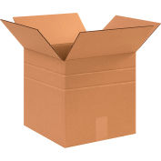 Global Industrial Multi Depth Cardboard Corrugated Boxes, 12"L x 12"W x 12"H, Kraft - Pkg Qty 25
