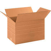 Global Industrial Multi Depth Cardboard Corrugated Boxes, 17-1/4"L x 11-1/2"W x 11"H, Kraft - Pkg Qty 25