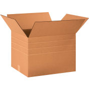 Global Industrial™ Multi Depth Cardboard Corrugated Boxes, 20"L x 16"W x 14"H, Kraft - Pkg Qty 20