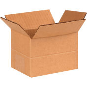 Global Industrial Multi Depth Cardboard Corrugated Boxes, 6"L x 4"W x 4"H, Kraft - Pkg Qty 25