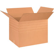 Global Industrial Heavy Duty Multi Depth Cardboard Corrugated Boxes, 26"L x 20"W x 20"H, Kraft - Pkg Qty 20