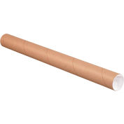 Tubes d’envoi avec bouchons, 2 » Dia. x 24"L, 0,06 » d’épaisseur, Kraft, 50/ Pack