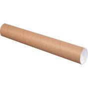 Tubes d’envoi avec bouchons, 3 » Dia. x 42"L, 0,07 » d’épaisseur, Kraft, 24/ Pack