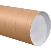 Jumbo Mailing Tubes avec bouchons, 8 » Dia. x 36"L, 0,125 » Thick, Kraft, 10/Pack