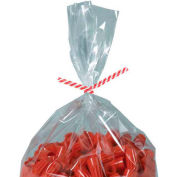 Global Industrial™ Paper Twist Ties, 6"L x 5/32"W, Red Candy Stripe, 2000/Pack
