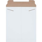 Stayflats® Tab Lock Mailers, 12-3/4"L x 15"L, Blanc, 100/Pack