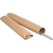 Tubes d’envoi d’extrémité sertis, 3 » Dia. x 48"L, 0,08 » d’épaisseur, Kraft, 24/ Pack