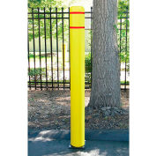 FlexBollard, 7" dia. x 72"H, Installation de béton, jaune w / formalités administratives