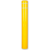 Poster couvercle Bollard, 7" diamètre x 52" H, Yellow w / bande blanche