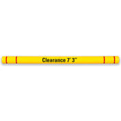 Height Guard Clearance Bar, 4-1/2" Dia. x 80"L, Yellow w/ Red Tape