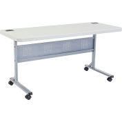 Interion® 72 » x 24 » Blow Molded Foldable Training Table - Blanc