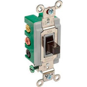 Bryant 3025BRN Toggle Switch, Double Pole, Double Throw, 30A, 120/277V AC, Brown