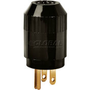 Bryant 5965B TECHSPEC® Straight Blade Plug, 15A, 125V, Black