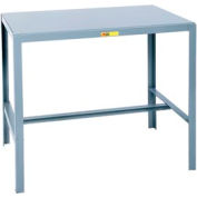 Petit géant® Table de machine stationnaire avec pied incliné, bord carré en acier, 24 « Lx18 » Dx24 « H, Gris