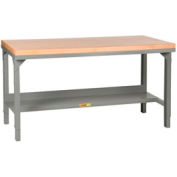 Petit Giant® W 72" x 30" D érable Butcher Block Square Edge, soudé Workbench, réglable en hauteur