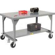 Little Giant® Mobile Heavy Duty, 7 Gauge, Steel Workbench - 84"W x 42"D x 34"H