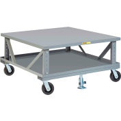 Little Giant® Ergonomic Adj. Height Mobile Pallet Stand 2PDSE42486PH2FL - 42 x 48 Solid Deck