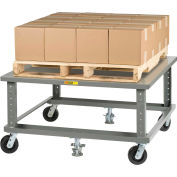 Little Giant® Ergonomic Adj. Height Pallet Stand PDSE4848 - Solid Deck 48 x 48 with Floor Locks