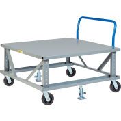 Rayonnage à palettes à hauteur réglable ergonomique Little Giant® avec poignée PDSEH42486PH2FL – plateforme solide 48x42