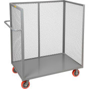 3 Sided Bulk Truck, 1-1/2" Retaining Lip, 3600 lbs., Mesh Sides, 24" x 60" Deck