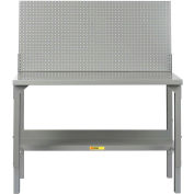 Little Giant WA-2848-PB 48"W x 28"D Welded Workbench, Backstop, Pegboard Panel, Adjustable Height