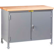 Little Giant WTC-2D-3048-LL 48"W x 30"D Work Center Cabinet with Butcher Block Top