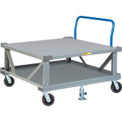 Petit géant® Adj. Height Pallet Stand avec poignée 2PDSEH486P2FLLR 48x48 Solid Deck - Retainers