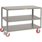 Little Giant® Mobile Table w/ 3 Shelves, 3600 lb. Capacity, 36"L x 36"W x 34"H, Gray