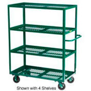 Petit chariot de pépinière géant® avec 5 étagères, 2000 lb. Capacité, 60"L x 30"L x 63"H, Vert