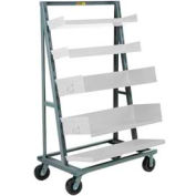 Little Giant® A-Frame Adjustable Tray Shelf Truck AFS-2440-6PH, Single-Sided