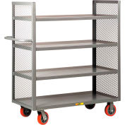 Petit géant® camion en vrac à 2 côtés, Mesh Sides, 4 lipped Shelves, 30x48, 6" Poly Wheels