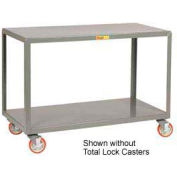 Table mobile Little Giant® IP-3072-2TL, 2 tablettes, 30 x 72, roulettes verrouillables