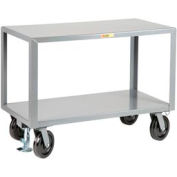 Petite table mobile géante® avec 2 étagères, 5000 lb. Capacité, 60"L x 30"L x 36"H, Gris