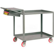 Petit camion de préparation de commandes géant® avec 2 étagères à lèvres, capacité de 1200 lb, 48 « L x 24"L x 39"H, Gris