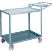 Petit camion de préparation de commandes géant® avec 2 étagères à lèvres, 1200 lb. Capacité, 48"L x 24"L x 39"H, Gris