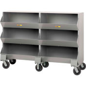 Little Giant® Heavy Duty Steel Mobile Storage Bins MS2-1564, 6 Ouvertures 64"L x 20"W x 45-1/2"H