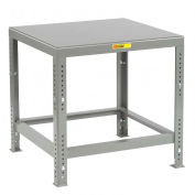 Petit géant® Table de machine stationnaire W / Adj Pied incliné, Bord carré en acier, 60 « L x 30 « D, Gris