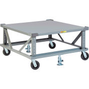 Little Giant® Adj. Height Pallet Stand PDSE48-6PH2FLLR - 48 x 48 Solid Deck & Load Retainers