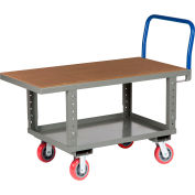 Little Giant® Work Height Platform Truck RNH2-3048-6PYAH with Lower Shelf 30 x 48 Adj. Height