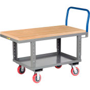 Little Giant® Work Height Platform Truck RNJ2-2448-6PY-AH with Lower Shelf 24 x 48 Adj. Height