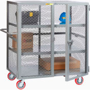 Little Giant® HD Job Site Security Box Truck w/Handle, 2 Center Shelves, 30x48, 6" Poly Wheels
